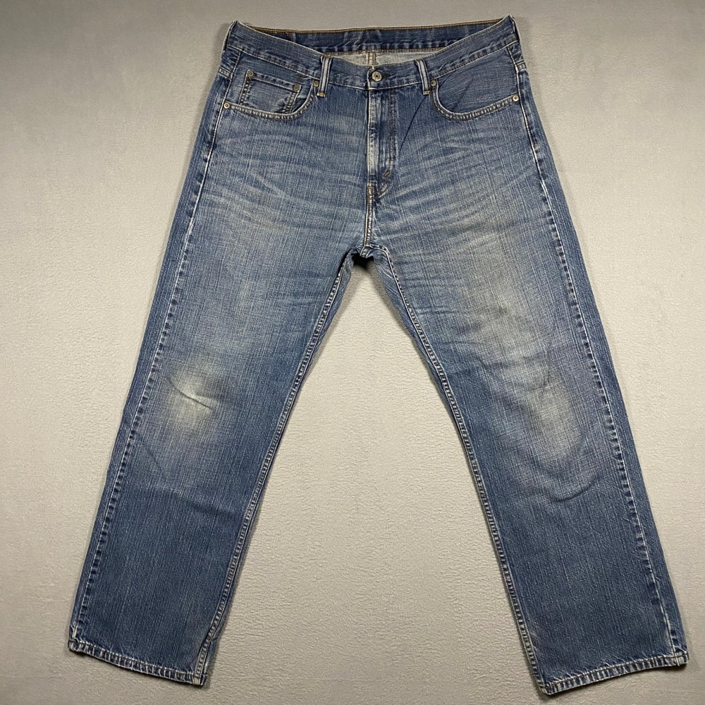 Y2K Levis 569 Loose Straight Jeans Mens 34x32 Blue Medium Wash Denim Relaxed Fit